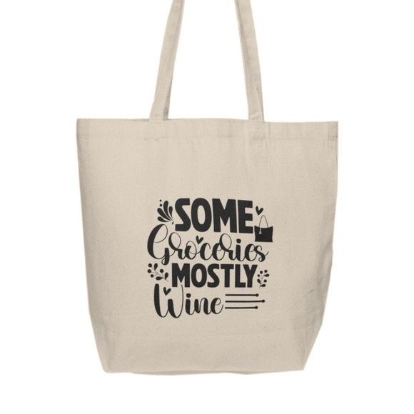 Some Groceries, Mostly Wine Custom Tote Bag - Picture 2 of 3